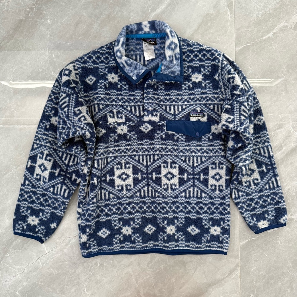 Men’s Vintage Patagonia Synchilla Nordic Fisher Snap-T Pullover Jacket Small - Picture 2 of 16